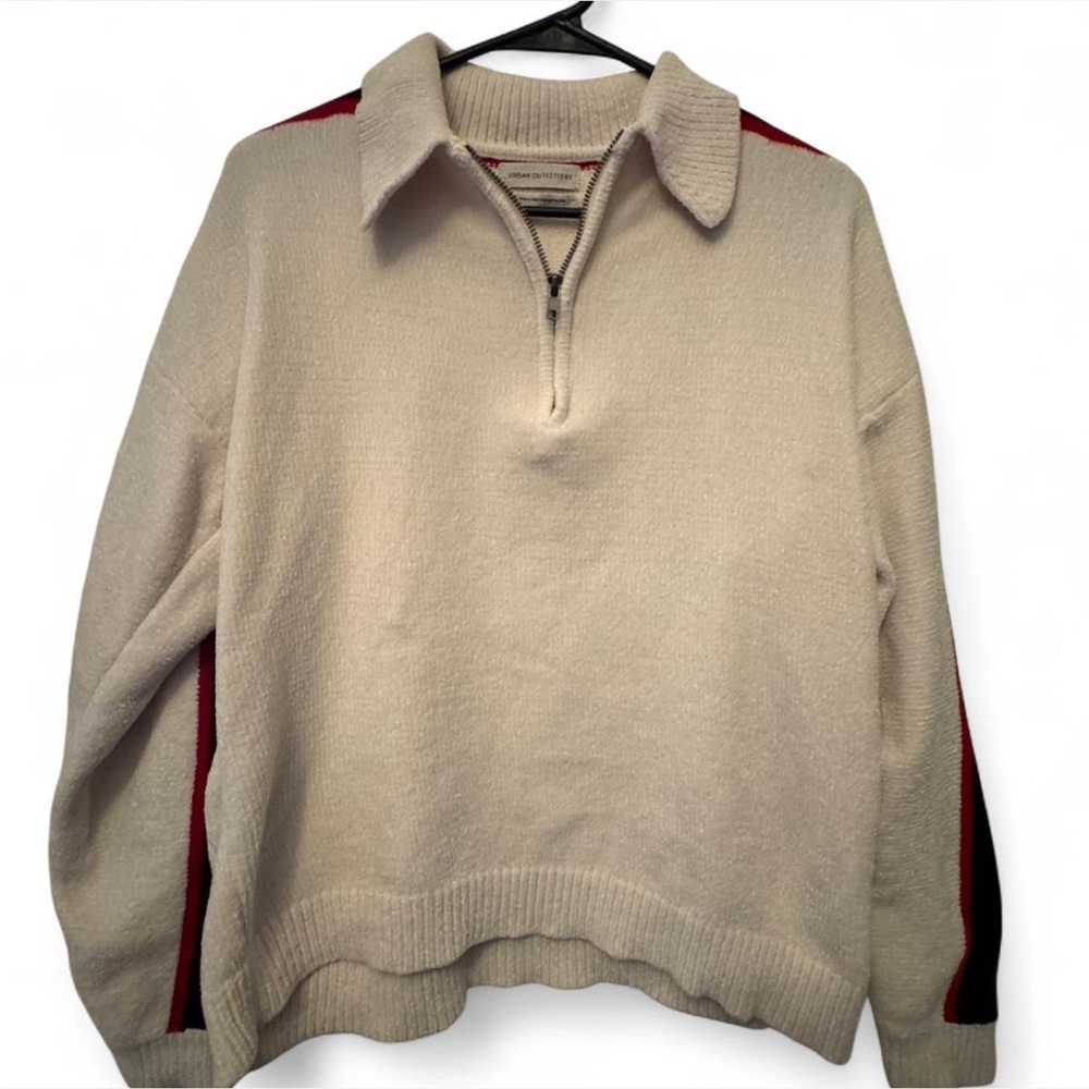 Urban Outfitters Juno Velour Chenille 1/4 zip sweater size small